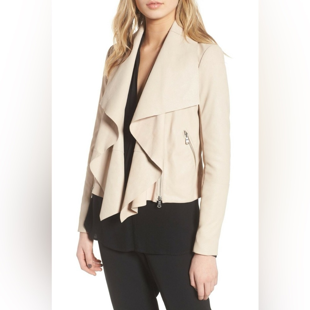 Joujou Elegant Cream Women's Jacket Faux Leather
